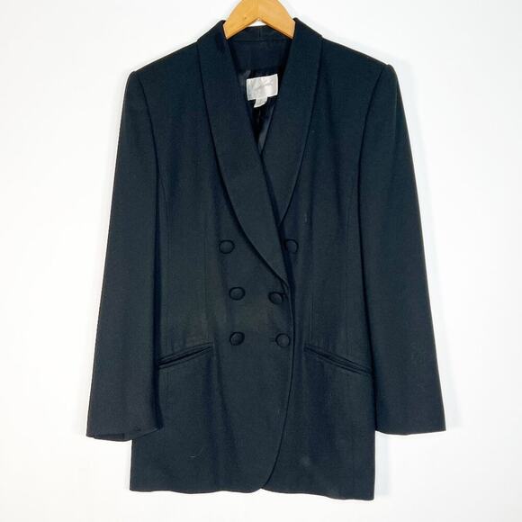 Jacqueline Ferrar Vintage 90's Black Tuxedo Blazer Jacket - Picture 1 of 14